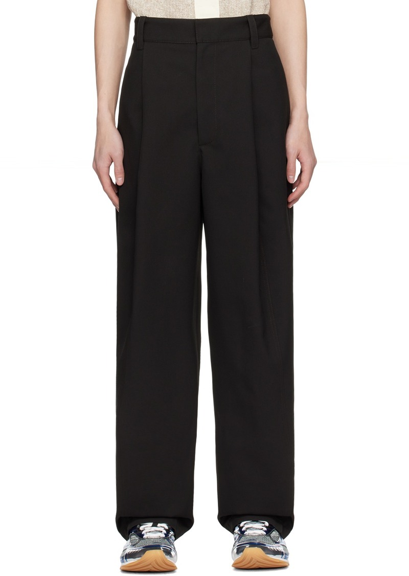 Bottega Veneta Black Pleated Trousers