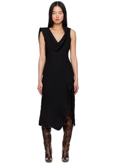 Bottega Veneta Black Structured Midi Dress