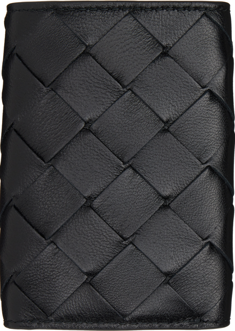 Bottega Veneta Black Tiny Trifold Wallet