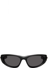 Bottega Veneta Black Wrapped Sport Acetate Sunglasses