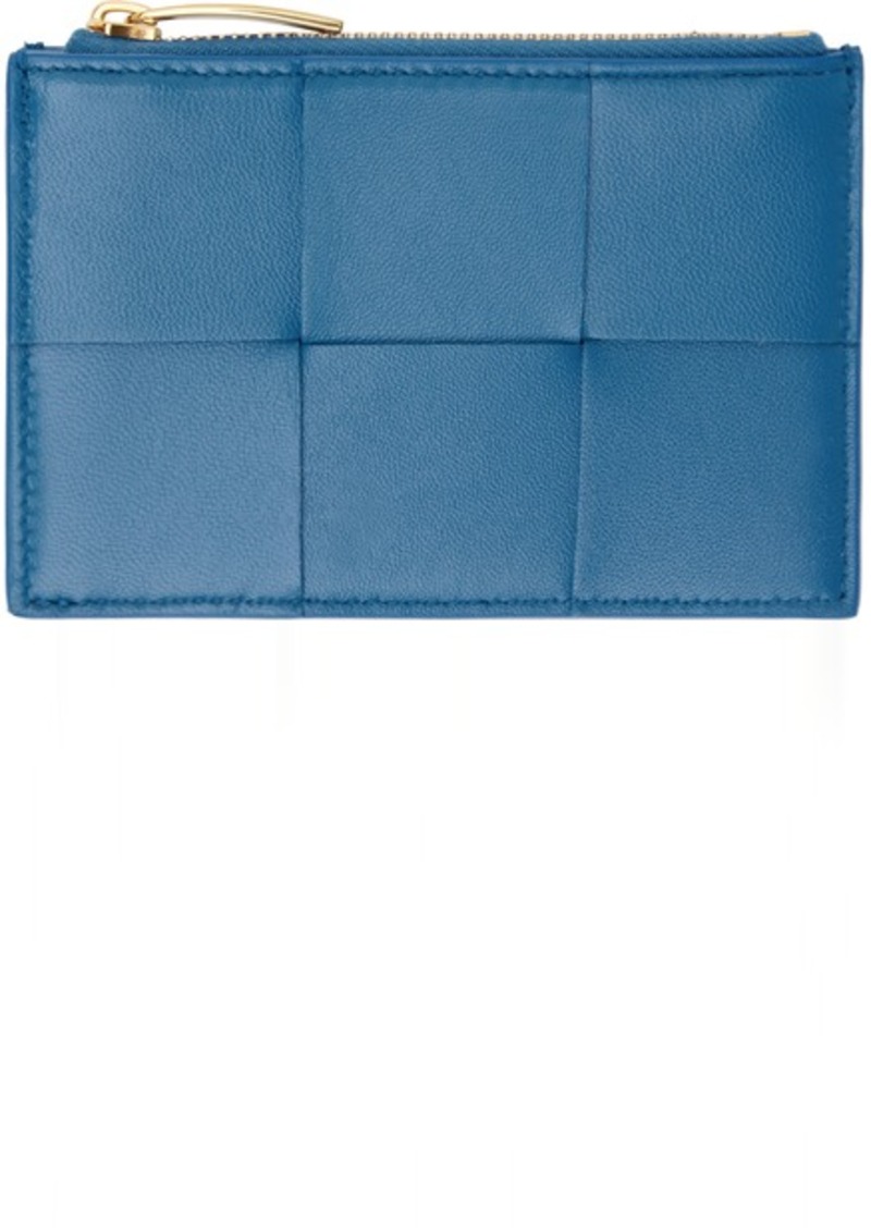 Bottega Veneta Blue Cassette Zippered Card Holder