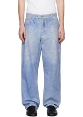 Bottega Veneta Blue Printed Leather Pants