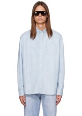 Bottega Veneta Blue Printed Leather Shirt