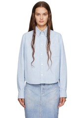 Bottega Veneta Blue Printed Leather Shirt