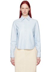 Bottega Veneta Blue Printed Leather Shirt