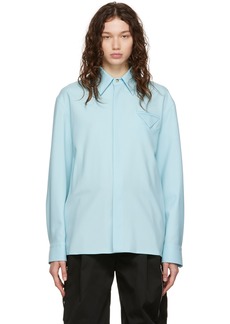 Bottega Veneta Blue Spread Collar Shirt