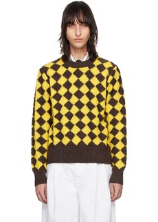 Bottega Veneta Brown & Yellow Argyle Sweater