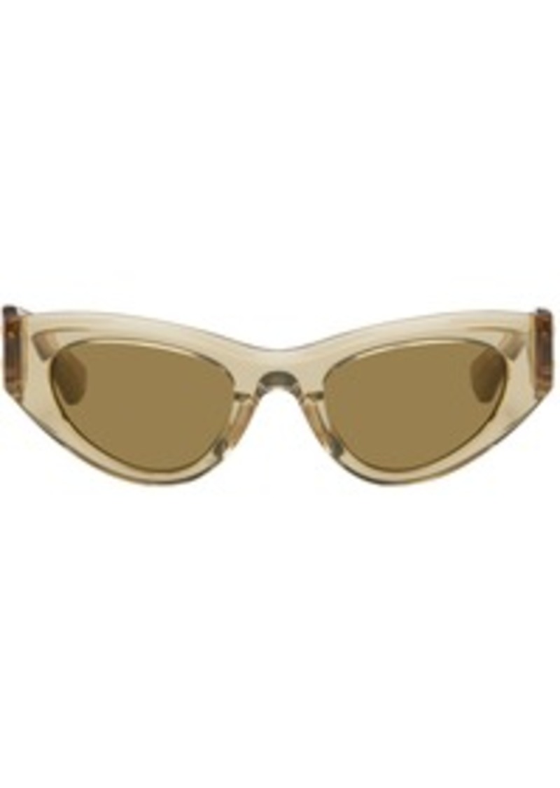 Bottega Veneta Brown Angle Cat-Eye Sunglasses