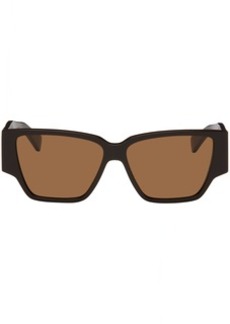 Bottega Veneta Brown Bold Triangle Stud Squared Sunglasses