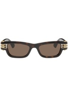 Bottega Veneta Brown Bolt Squared Sunglasses