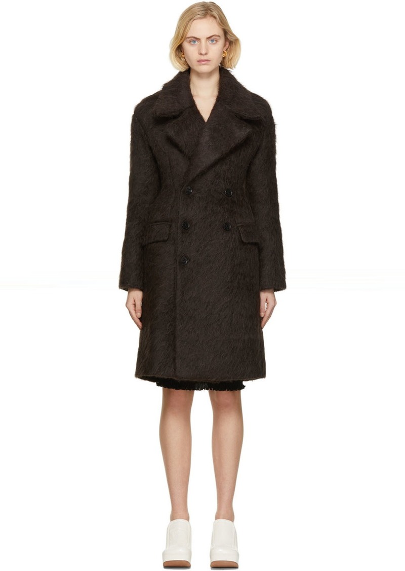 Bottega Veneta Brown Brushed Alpaca Coat