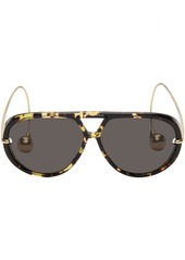 Bottega Veneta Brown Drop Aviator Sunglasses