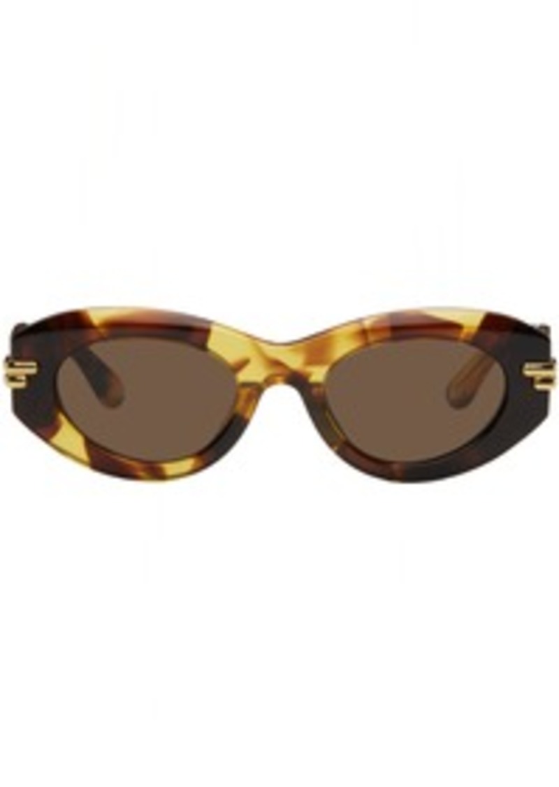 Bottega Veneta Brown Mitre Oval Sunglasses