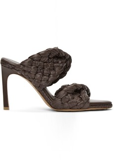 Bottega Veneta Brown Raffia 'The Curve' Heeled Sandals