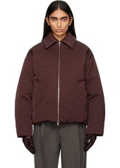 Bottega Veneta Burgundy Tech Nylon Down Puffer Jacket