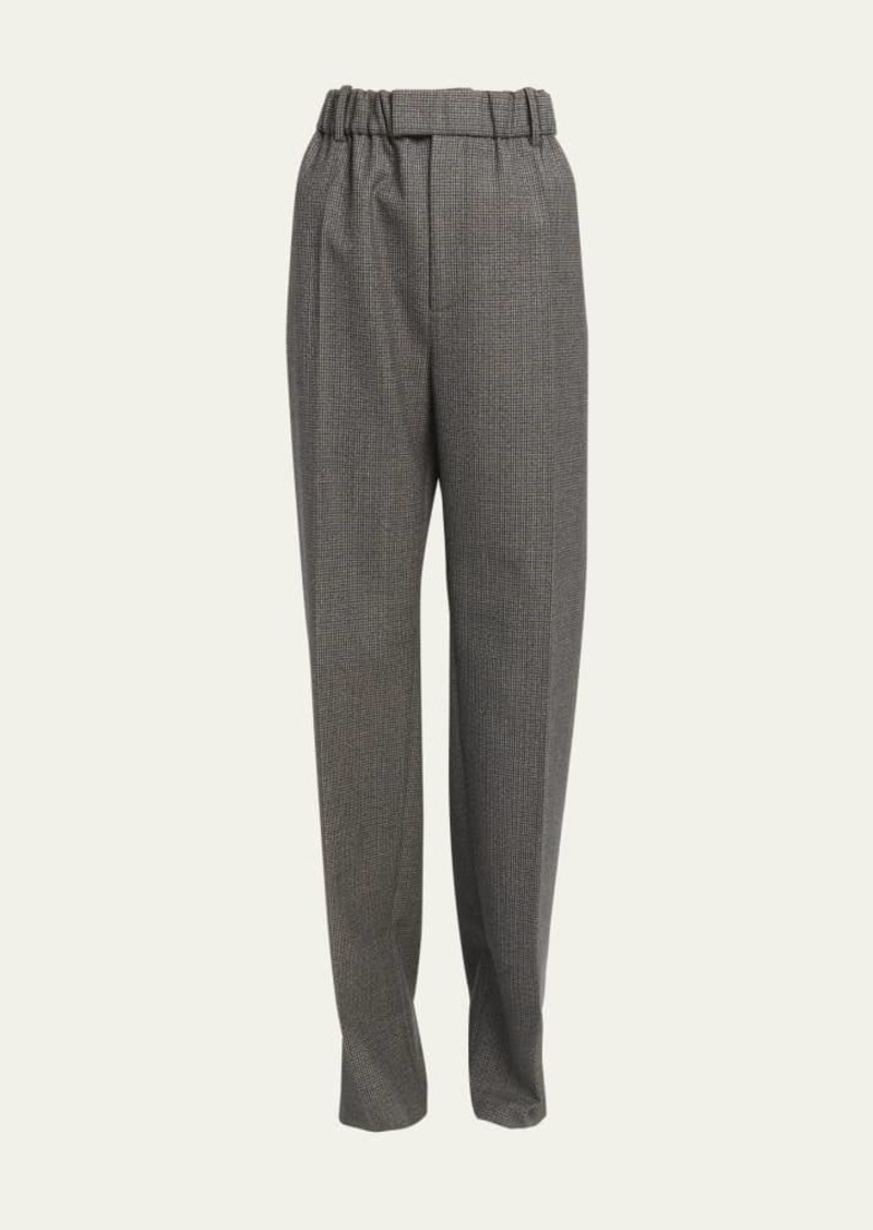 Bottega Veneta Classic Wool Houndstooth Tapered Trousers