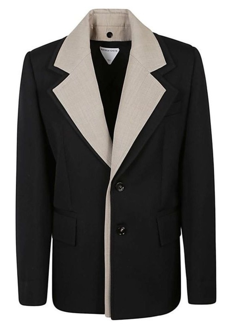 BOTTEGA VENETA Contrasting collar wool jacket