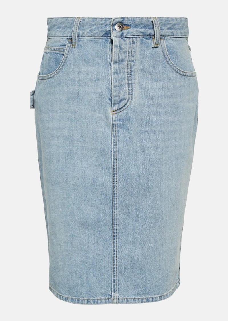 Bottega Veneta High-rise denim pencil skirt