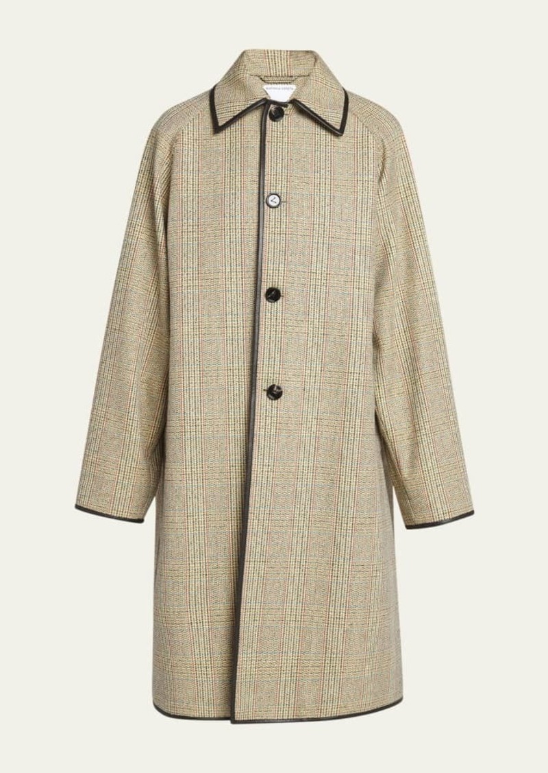 Bottega Veneta Distorted Prince Of Wales Wool Coat