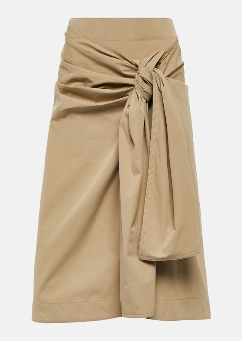 Bottega Veneta Draped cotton-blend midi skirt