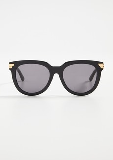 Bottega Veneta Feminine Round Acetate Sunglasses