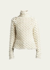 Bottega Veneta Fish Scale Wool High-Neck Sweater