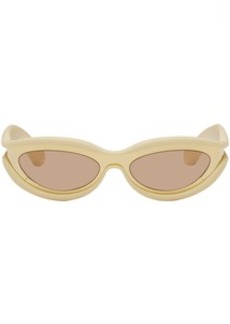 Bottega Veneta Gold & Beige Hem Sunglasses