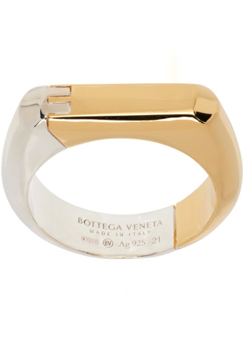 Bottega Veneta Gold & Silver Hinge Ring