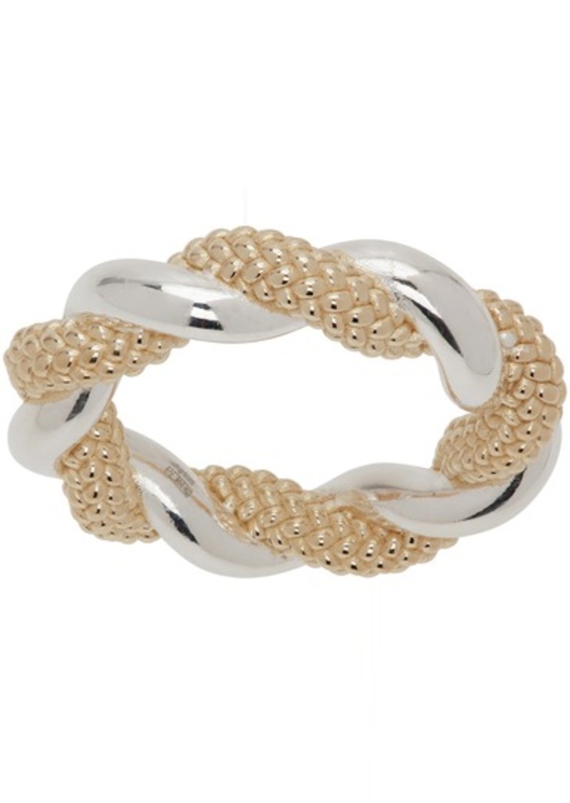 Bottega Veneta Gold & Silver Twist Ring