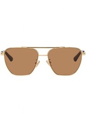 Bottega Veneta Gold Aviator Sunglasses