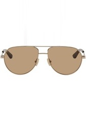 Bottega Veneta Gold Aviator Sunglasses