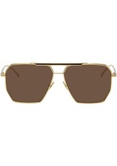 Bottega Veneta Gold Classic Aviator Sunglasses