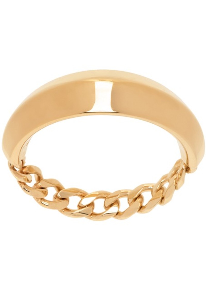 Bottega Veneta Gold Detail Chain Ring