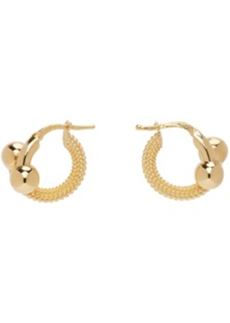 Bottega Veneta Gold Intreccio Hoop Earrings