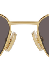 Bottega Veneta Gold Rectangular Sunglasses