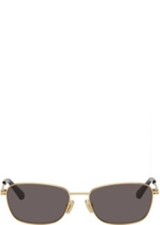 Bottega Veneta Gold Split Rectangular Sunglasses