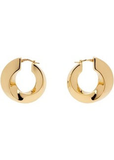 Bottega Veneta Gold Twist Hoop Earrings