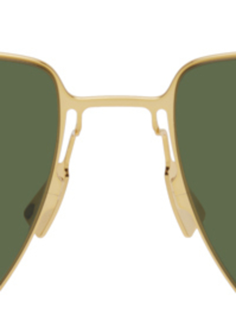 Bottega Veneta Gold Ultrathin Rectangular Sunglasses