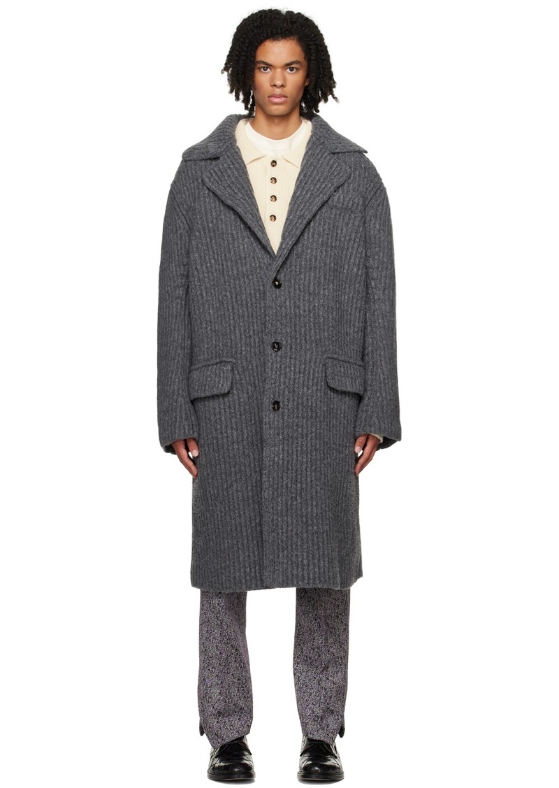 Bottega Veneta Gray Felted Coat