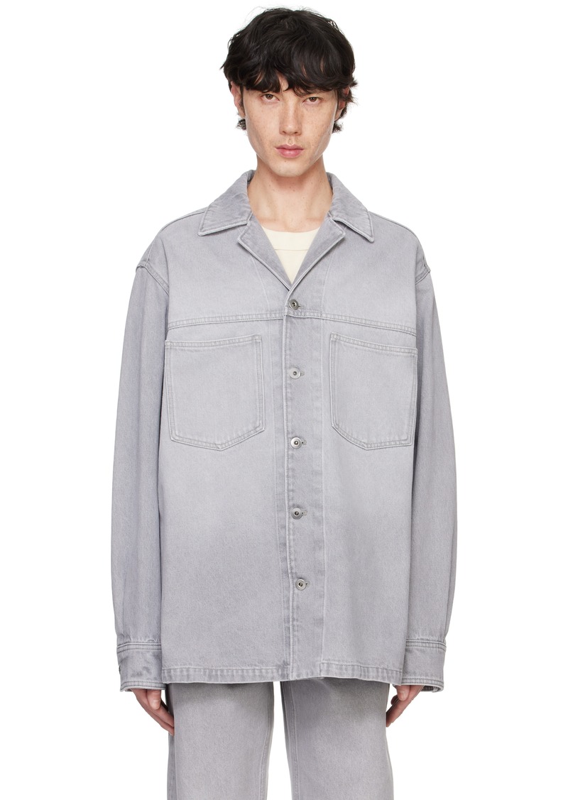 Bottega Veneta Gray Washed Denim Shirt