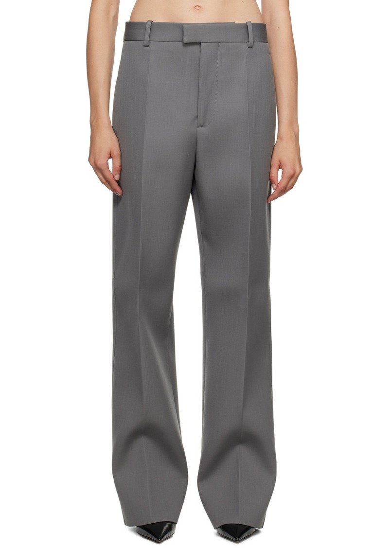 Bottega Veneta Gray Wide-Leg Trousers