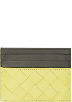 Bottega Veneta Green & Khaki Intrecciato Card Holder