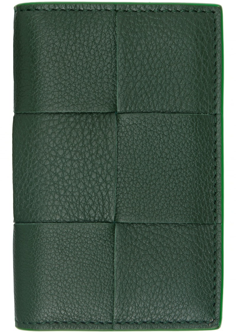 Bottega Veneta Green Flap Card Case