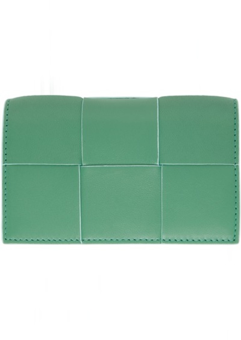 Bottega Veneta Green Intreccio Card Holder