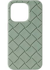 Bottega Veneta Green Intreccio iPhone 15 Pro Case