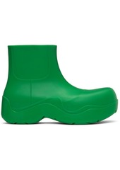 Bottega Veneta Green Matte Puddle Chelsea Boots