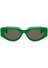 Bottega Veneta Green Oval Sunglasses