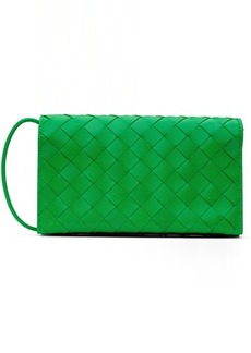 Bottega Veneta Green Wallet On Strap Bag