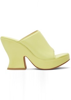 Bottega Veneta Green Wedge Heeled Sandals