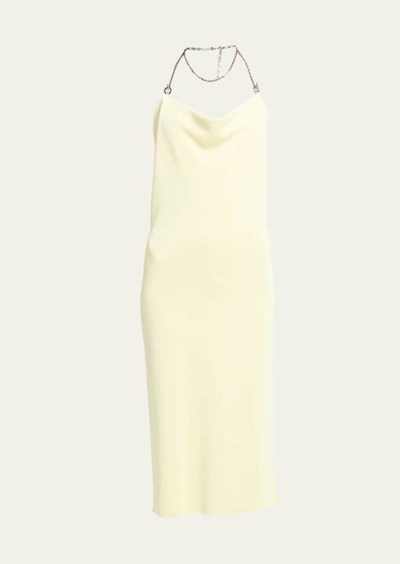 Bottega Veneta Halter-Chain Knit Midi Dress